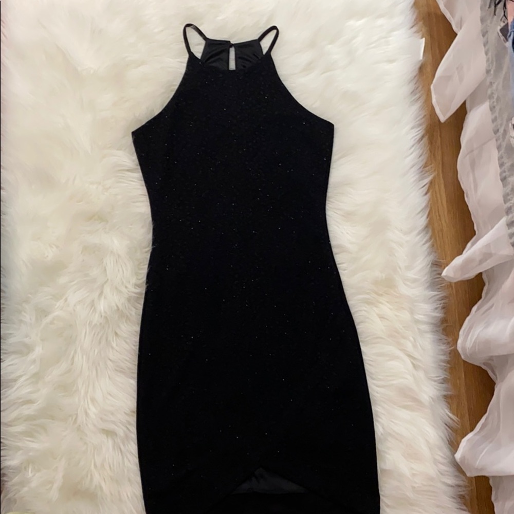 Midi black sparkling dress